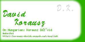 david korausz business card